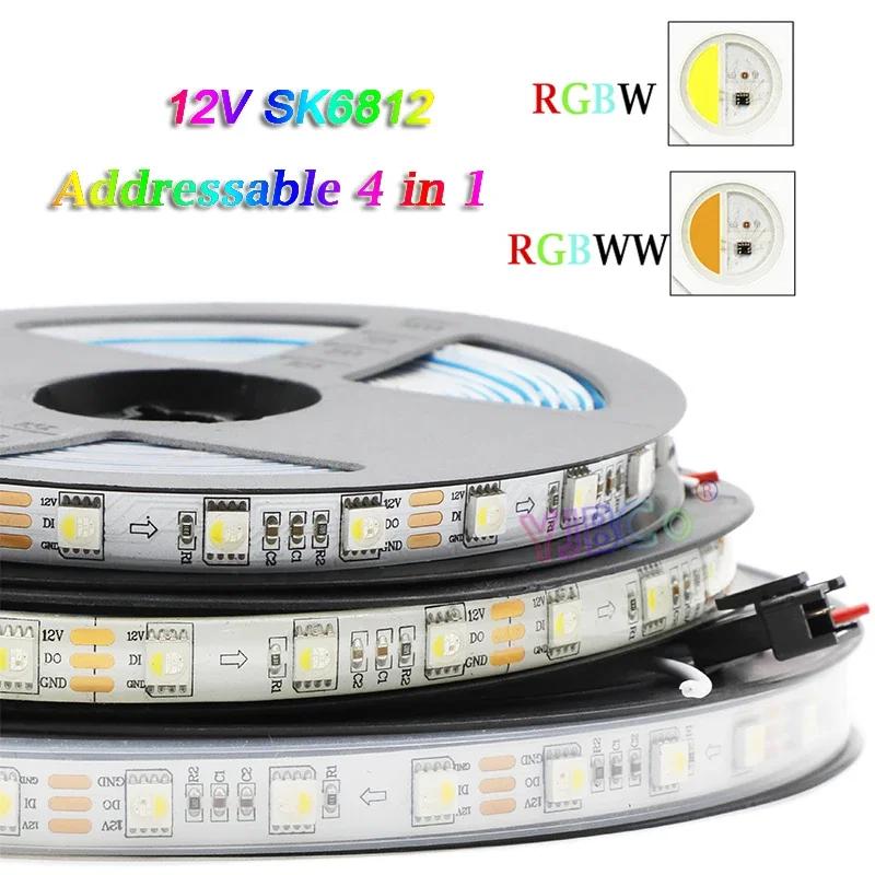 ּ   RGBW RGBWW LED Ʈ, SMD 5050 RGB  ȼ IC SK6812  , Ʈ  , 4 in 1, 12V DC 5m, 60LEDs/m